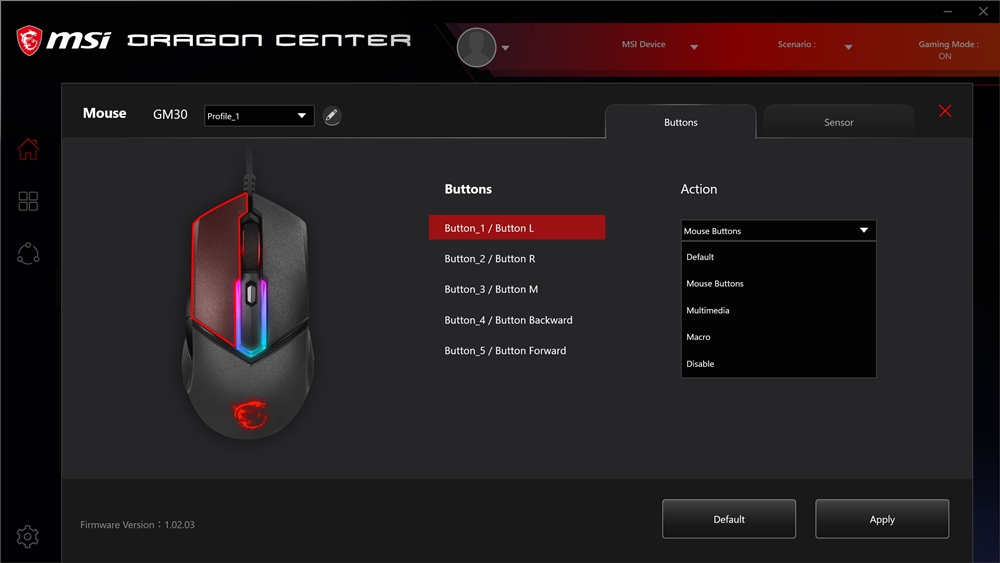 MSI Clutch GM30 Dragon Center 3