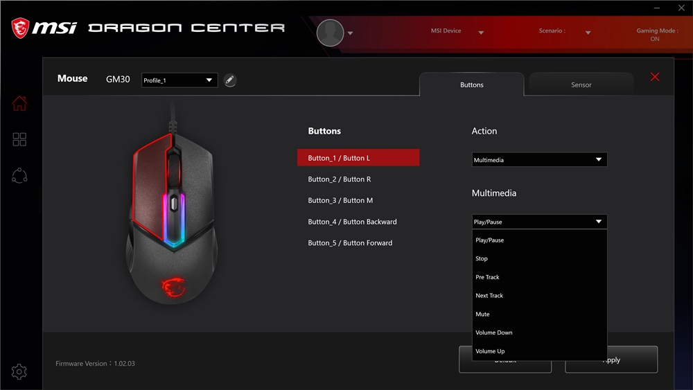 MSI Clutch GM30 Dragon Center 5