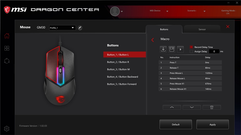 MSI Clutch GM30 Dragon Center 7