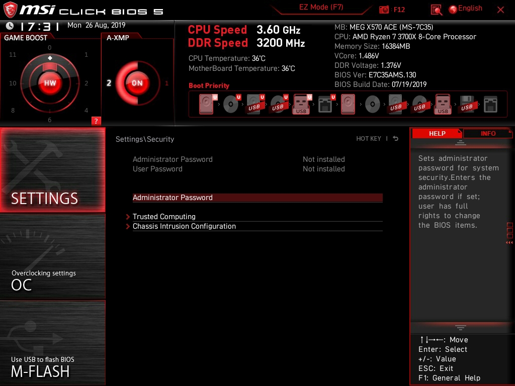 MSI MEG X570 ACE Bios 20