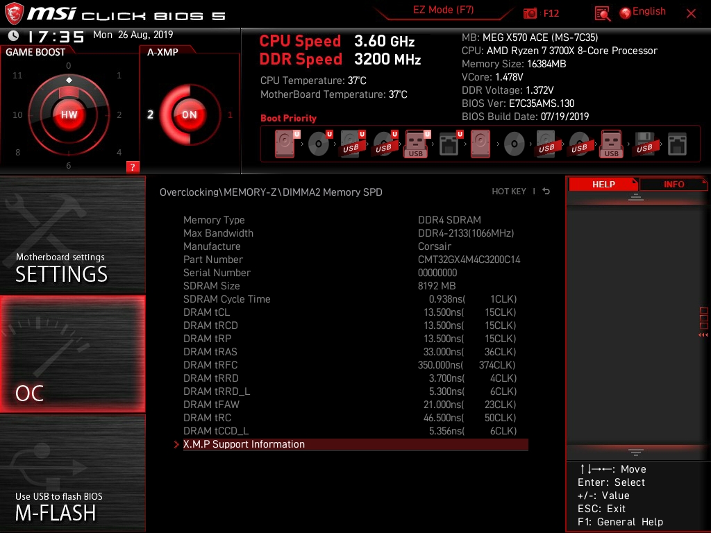 MSI MEG X570 ACE Bios 39