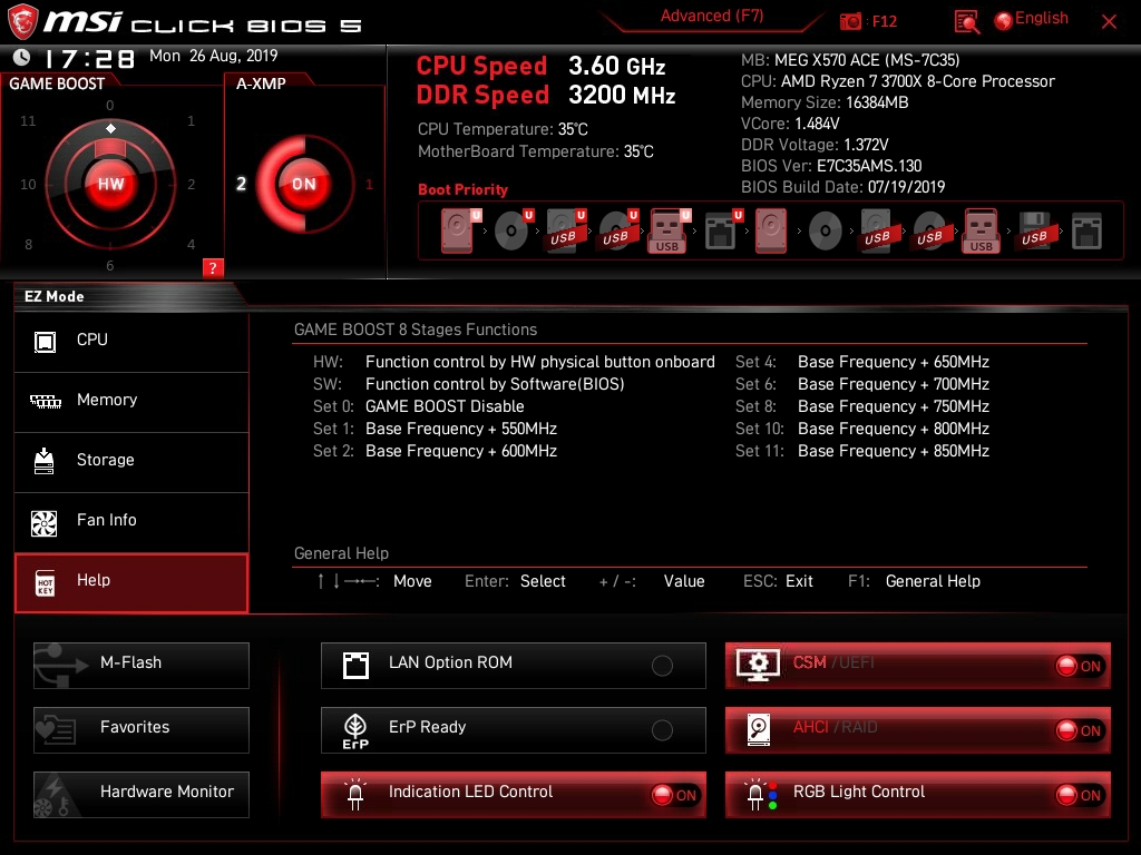 MSI MEG X570 ACE Bios 5