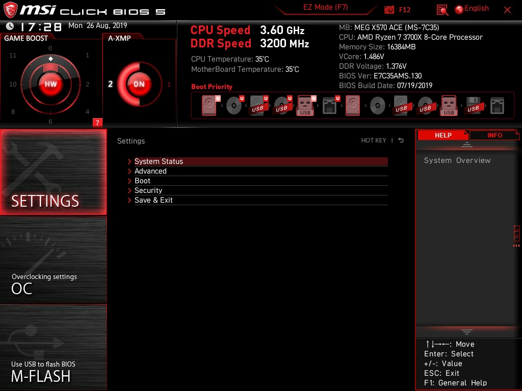 MSI MEG X570 ACE Bios 7