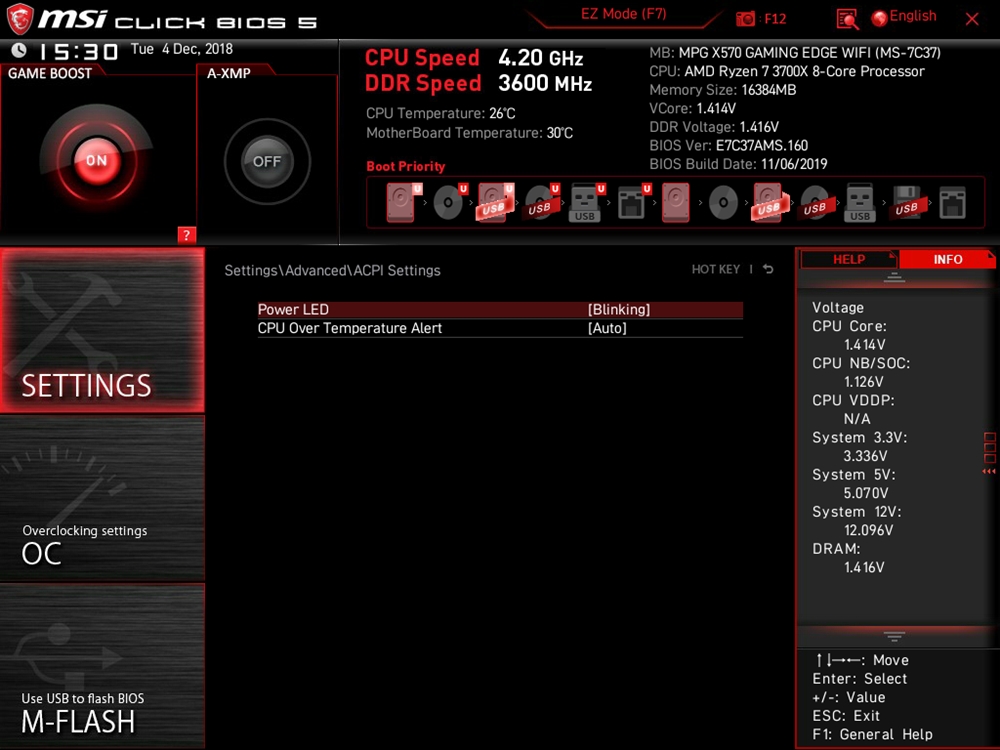 MSI MPG X570 Gaming Edge WIFI Bios 11