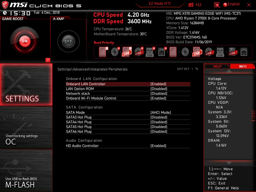 MSI MPG X570 Gaming Edge WIFI Bios 12