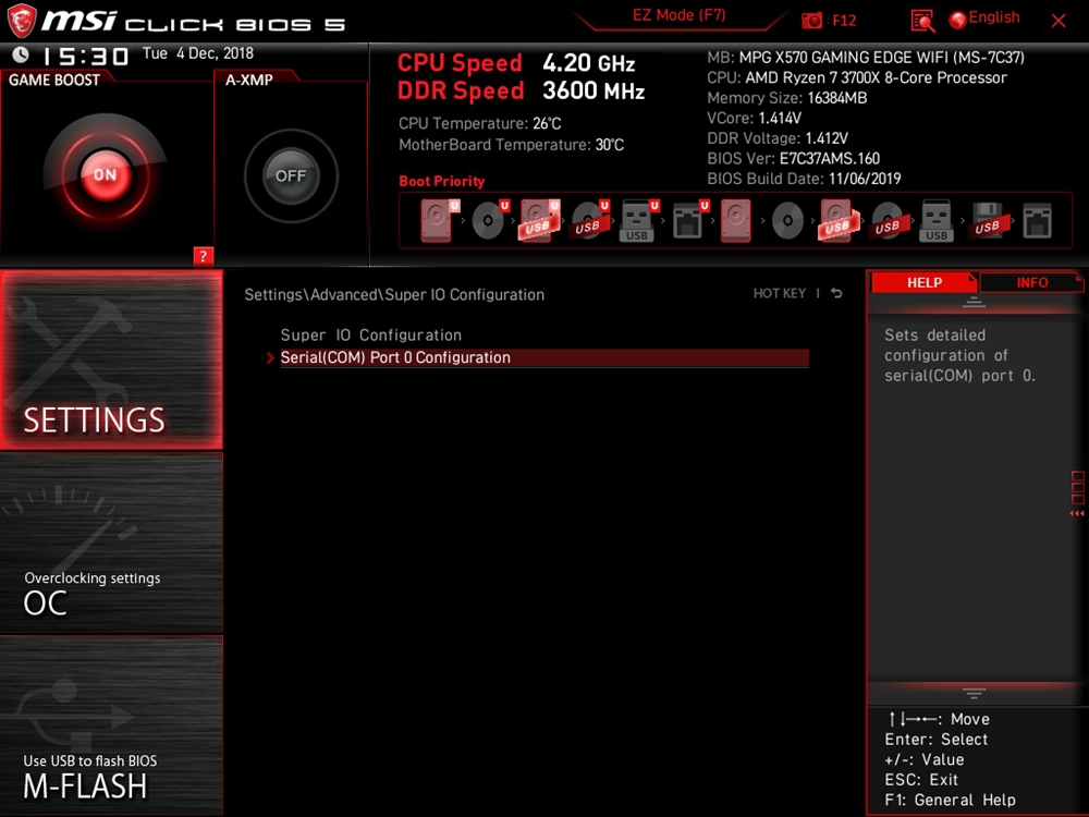 MSI MPG X570 Gaming Edge WIFI Bios 14