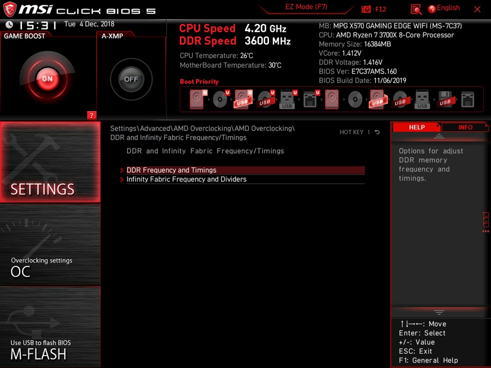 MSI MPG X570 Gaming Edge WIFI Bios 21