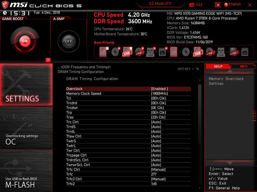 MSI MPG X570 Gaming Edge WIFI Bios 23