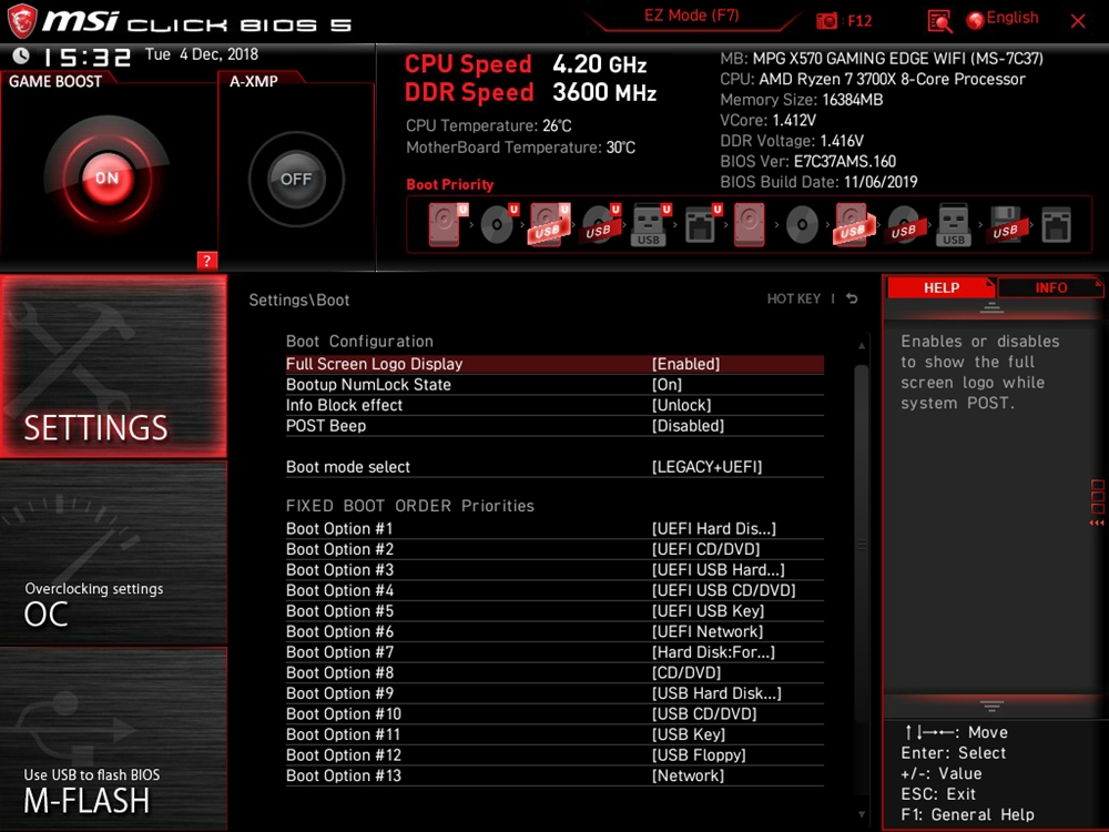 MSI MPG X570 Gaming Edge WIFI Bios 37