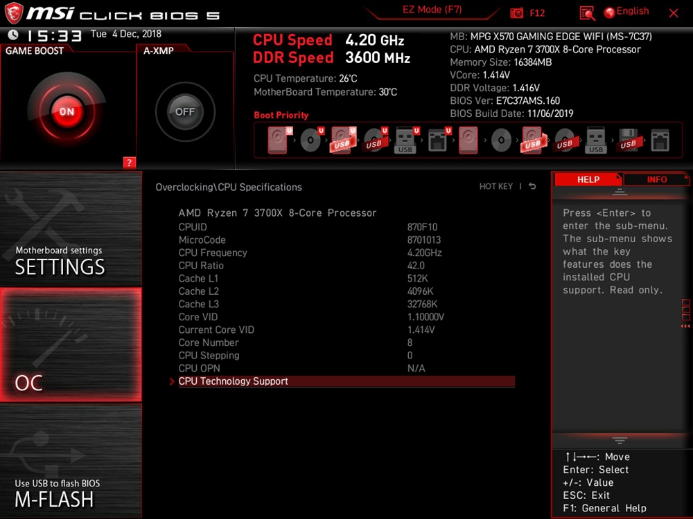 MSI MPG X570 Gaming Edge WIFI Bios 44