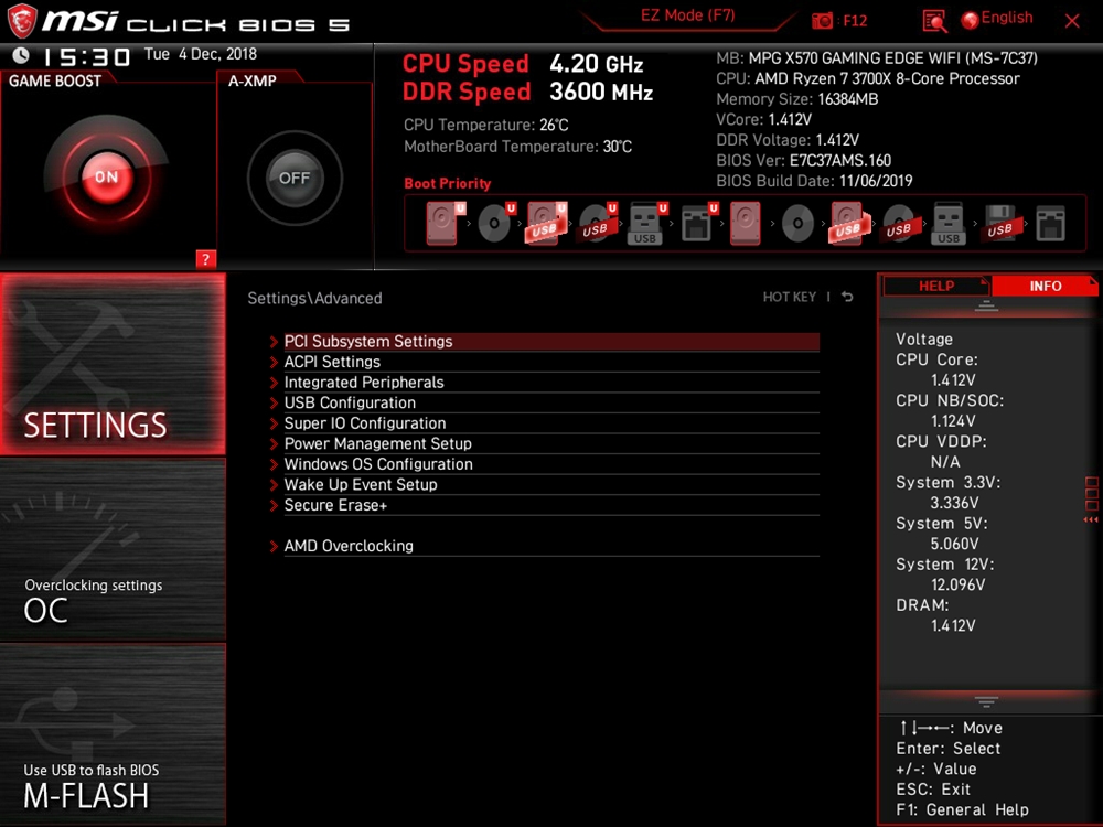 MSI MPG X570 Gaming Edge WIFI Bios 9