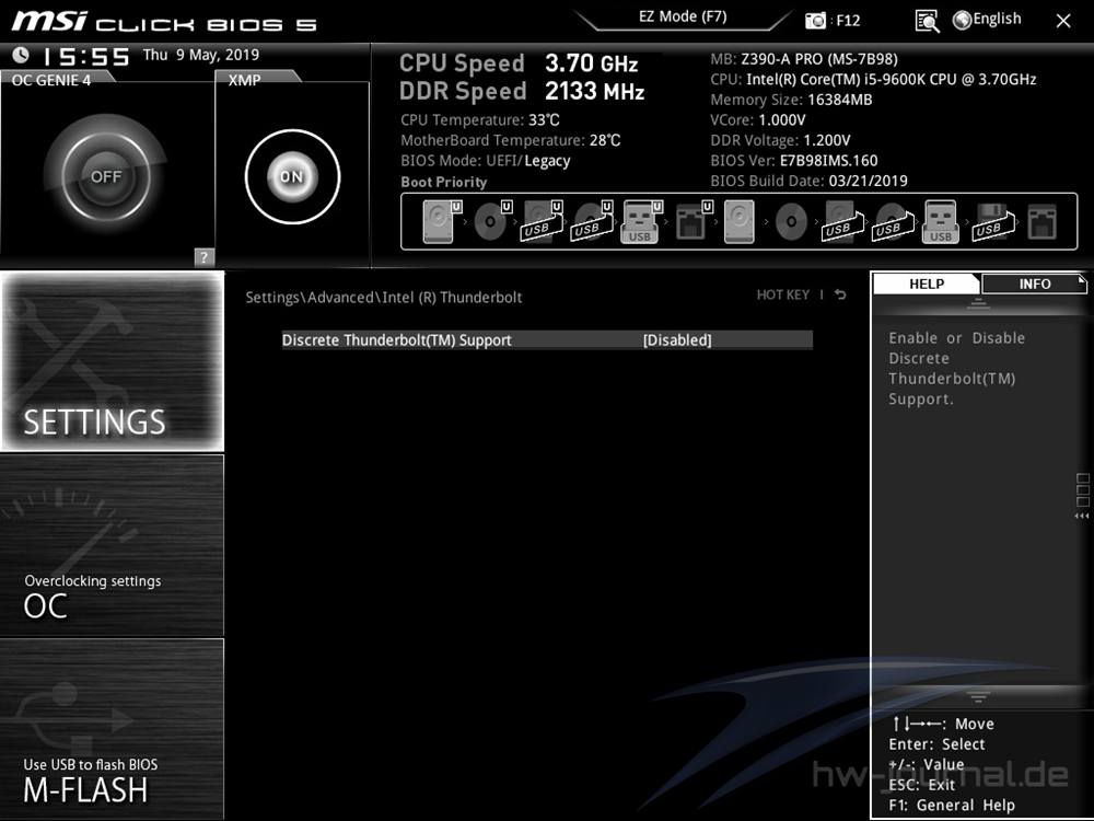 MSI Z390 A Pro Bios 15