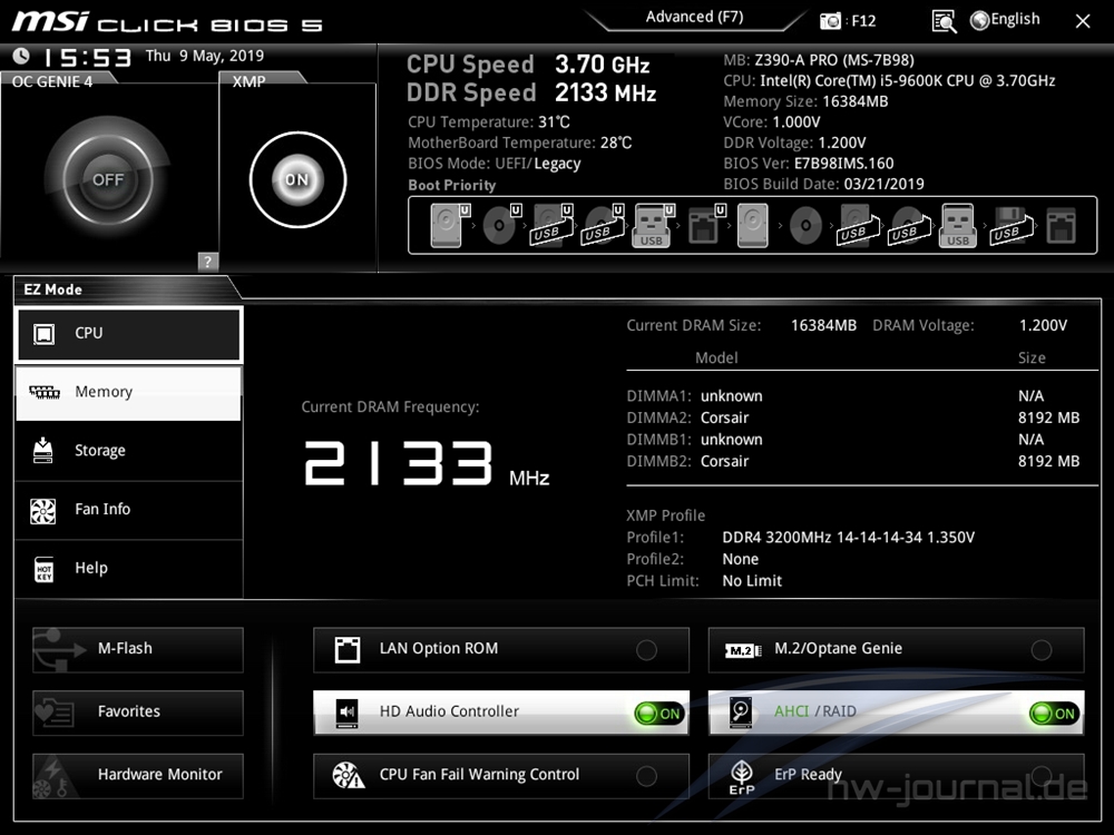 MSI Z390 A Pro Bios 2