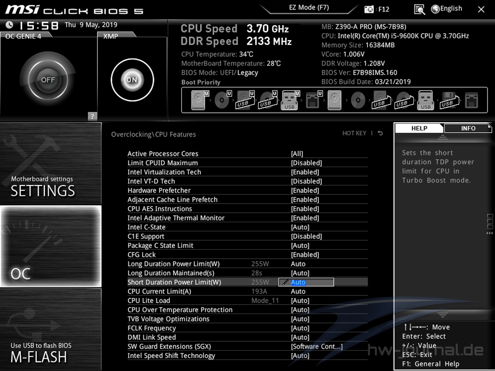 MSI Z390 A Pro Bios 38
