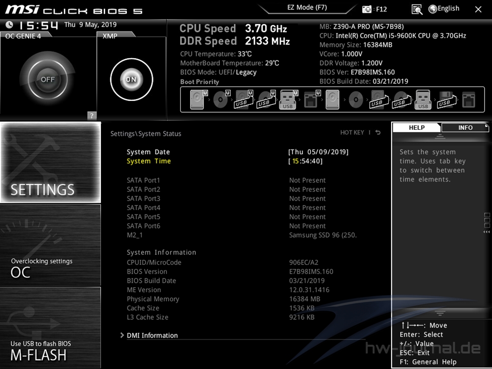 MSI Z390 A Pro Bios 8