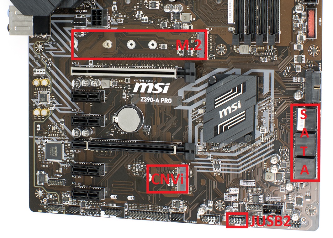 MSI Z390 A PRO block anschluesse 2