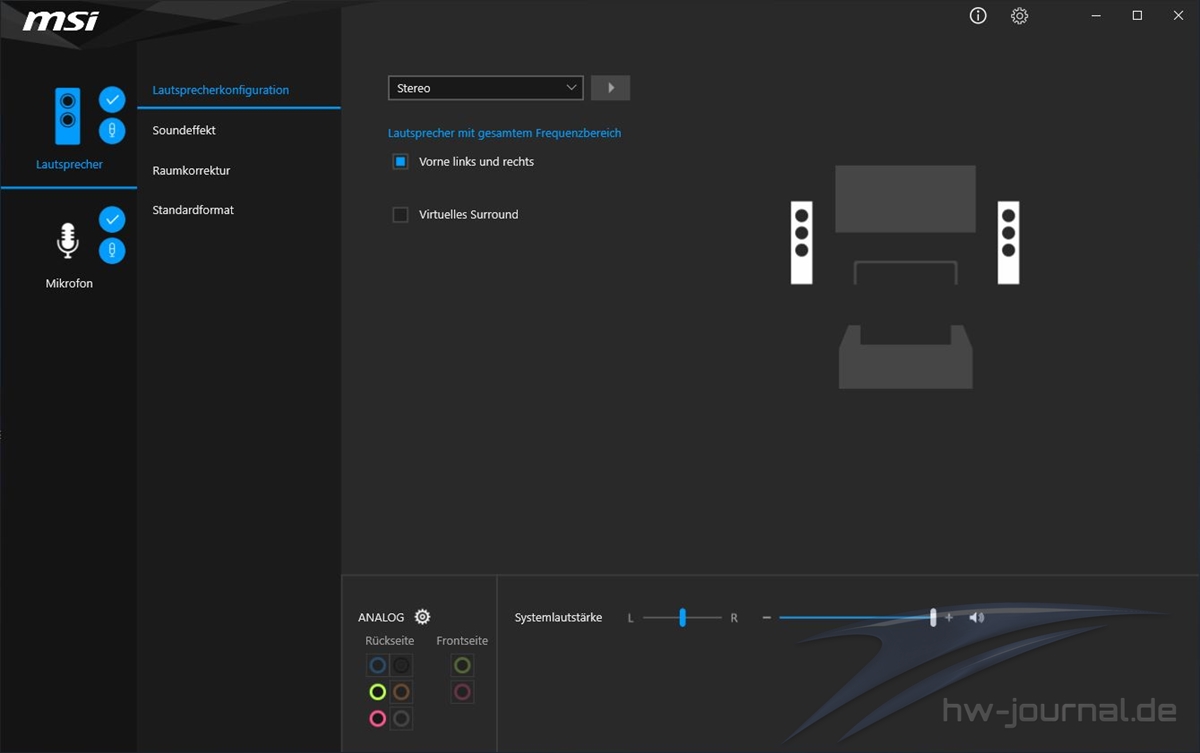 MSI Z390 A PRO Realtek Control Center 1