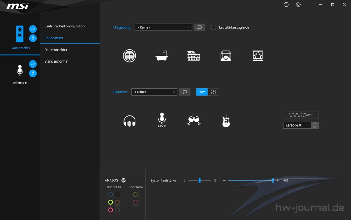 MSI Z390 A PRO Realtek Control Center 3