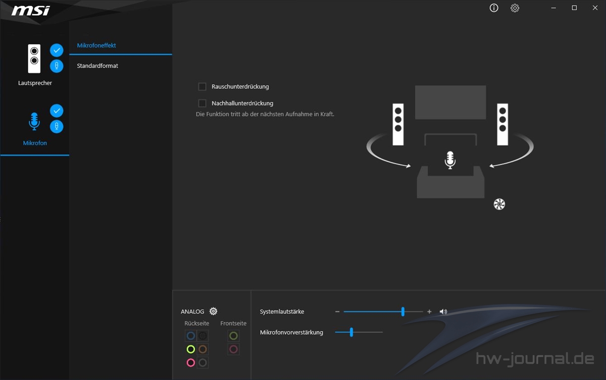 MSI Z390 A PRO Realtek Control Center 6