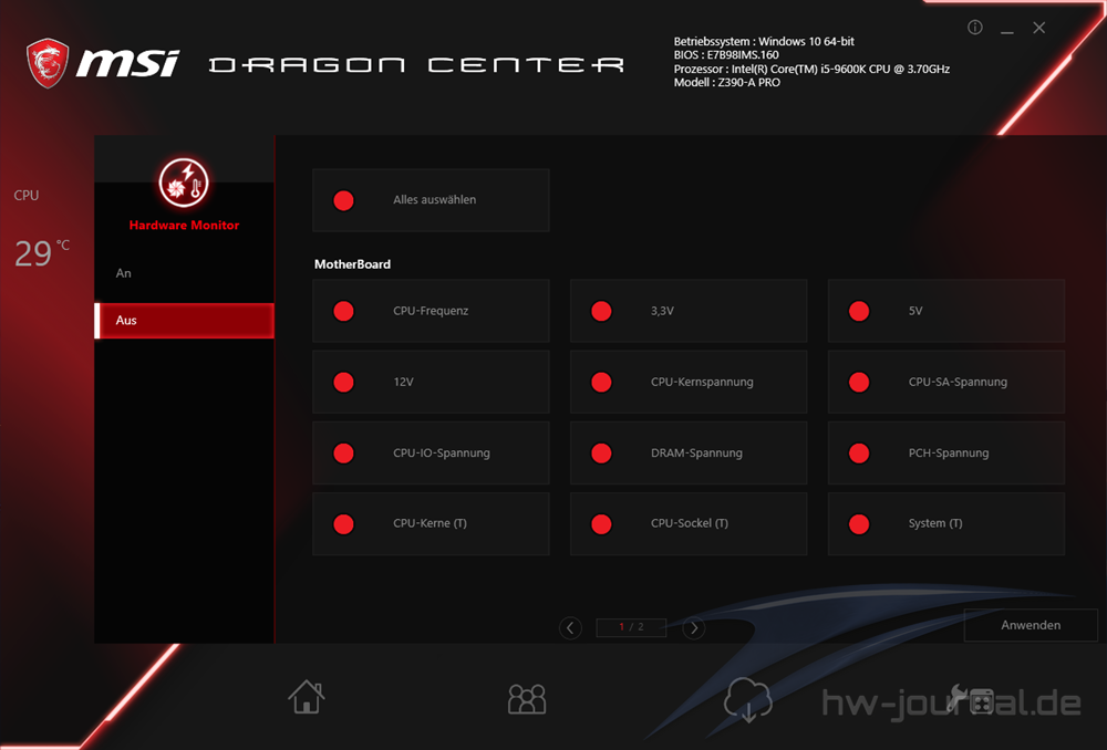 MSI Z390 A Pro Dragon Center 11