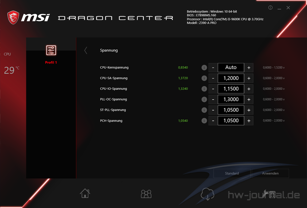 MSI Z390 A Pro Dragon Center 5