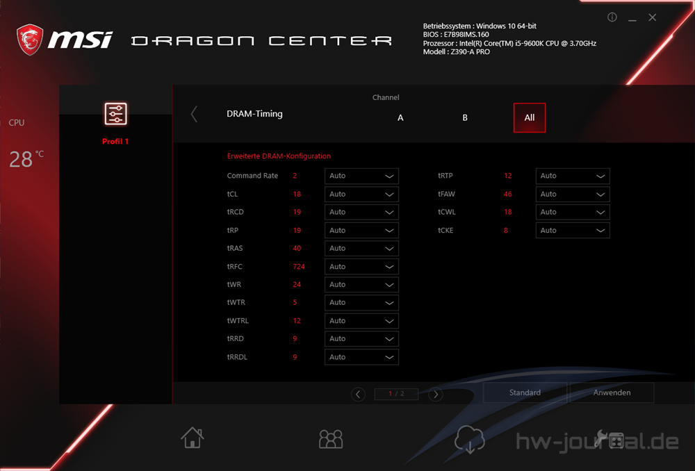 MSI Z390 A Pro Dragon Center 8