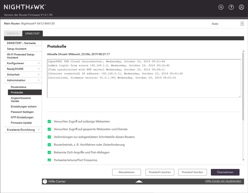 Netgear RAX120 GUI 26