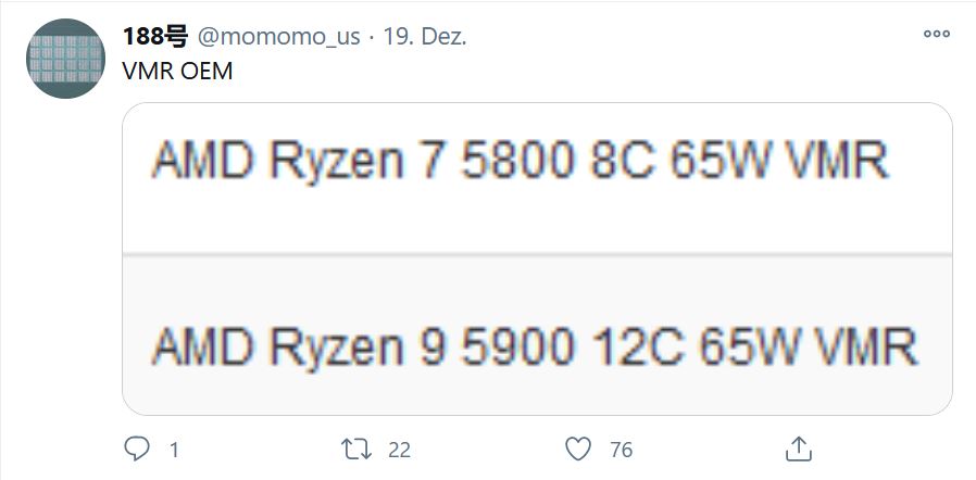 momomo us twitter amd ryzen 5000 oem