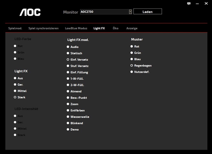AOC Agon AG273QCX G Menu 5