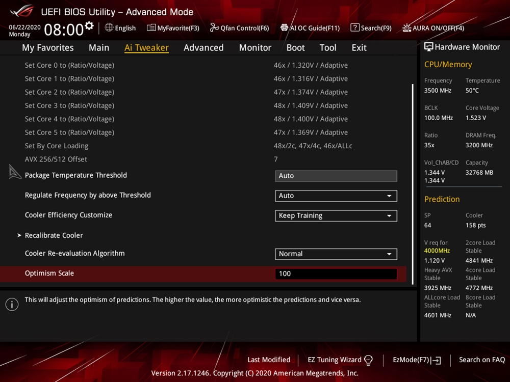 ASUS ROG Strix X299 E Gaming II Bios 20