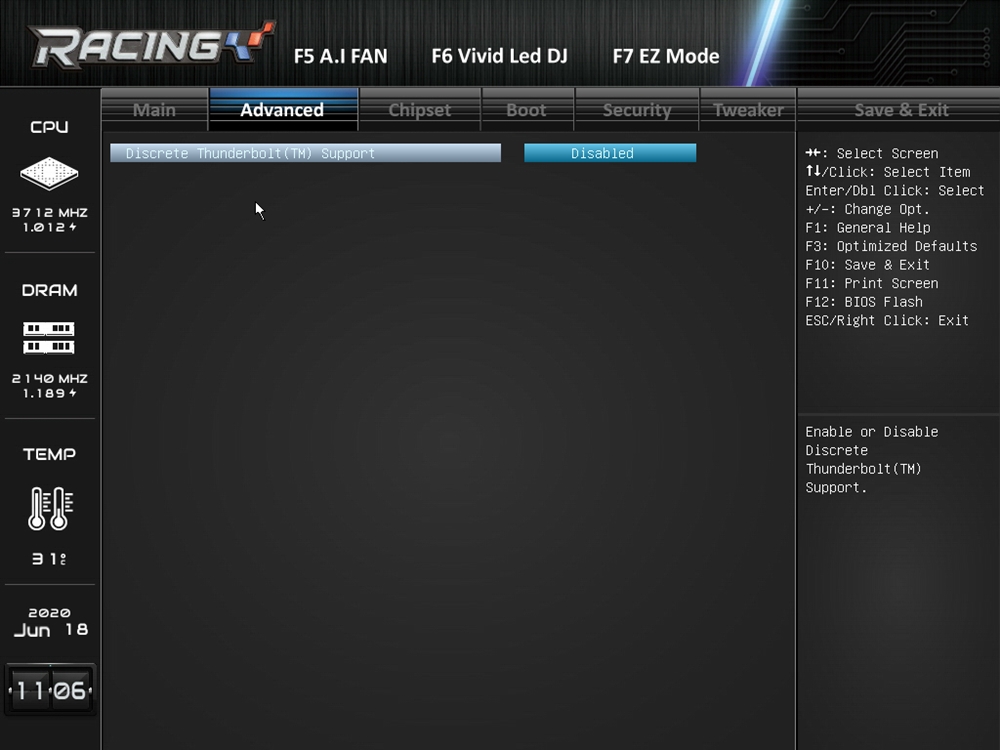 Biostar Racing Z490GTA Evo Bios 11