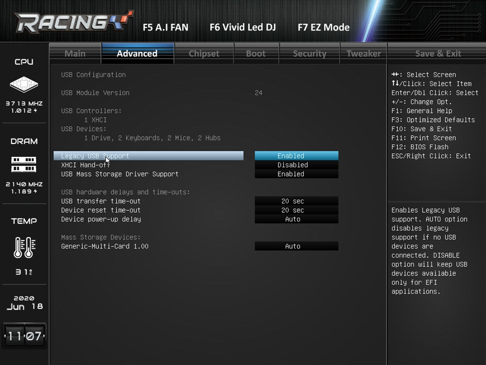 Biostar Racing Z490GTA Evo Bios 17