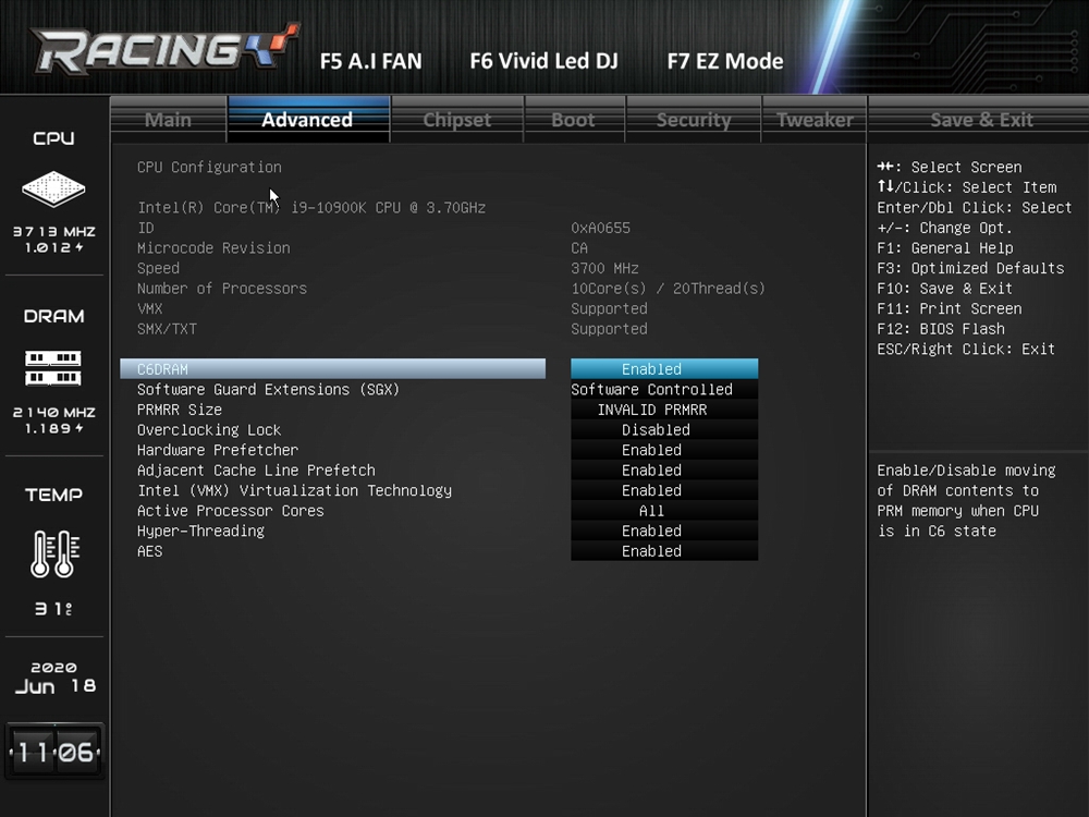 Biostar Racing Z490GTA Evo Bios 9