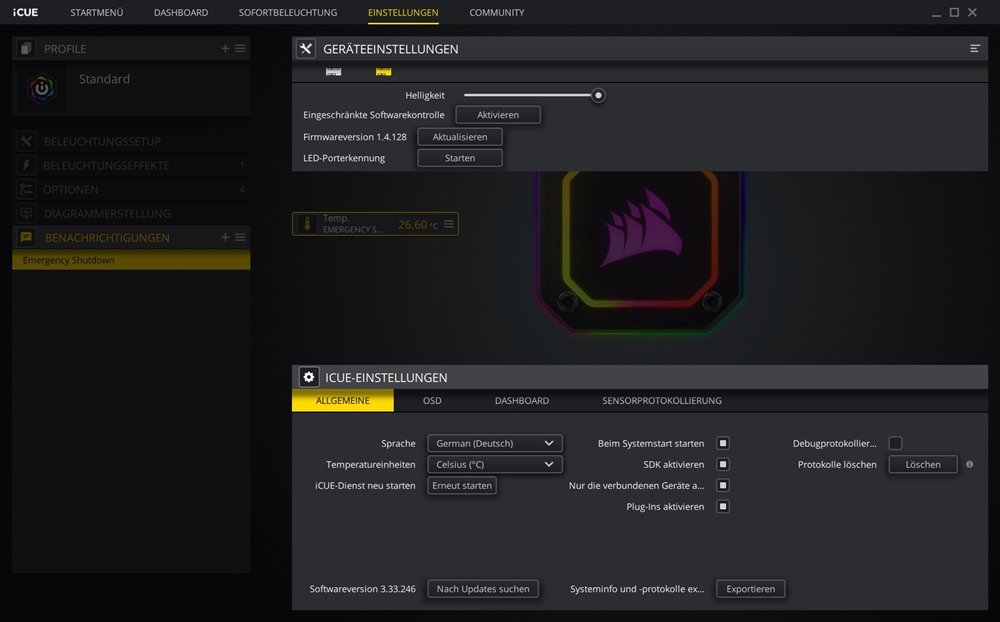 Corsair ICUE H115i Elite Capellix Software 10