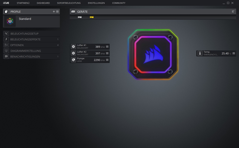 Corsair ICUE H115i Elite Capellix Software 2