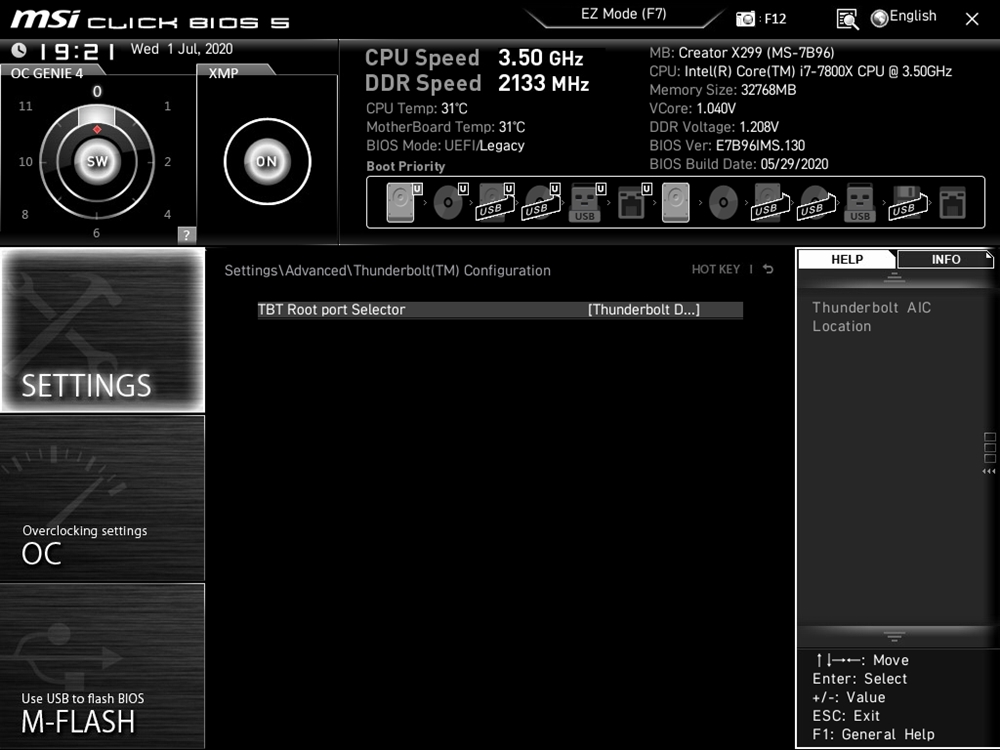 MSI Creator X299 Bios 15