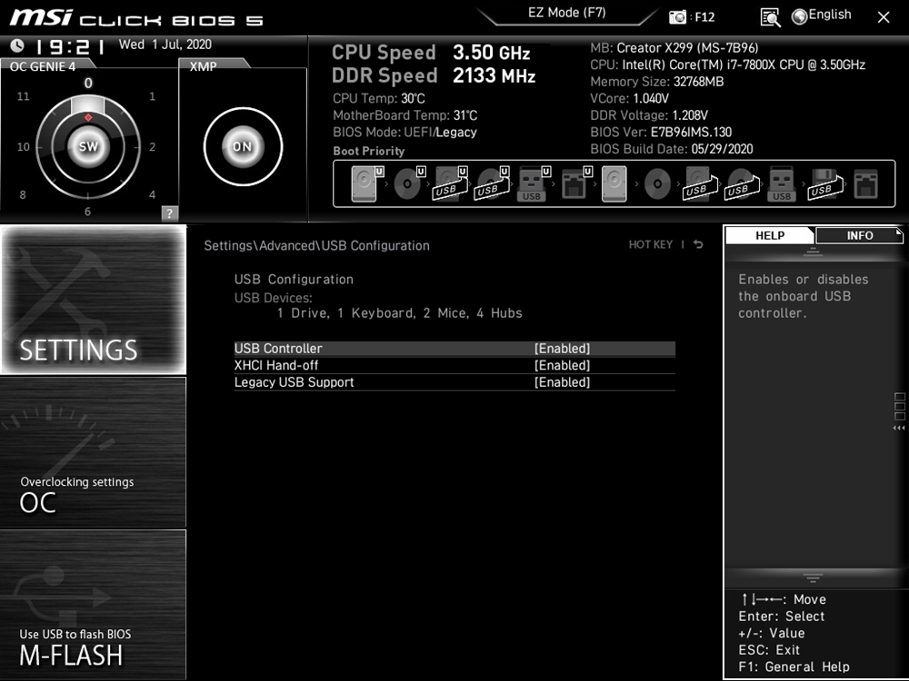 MSI Creator X299 Bios 16