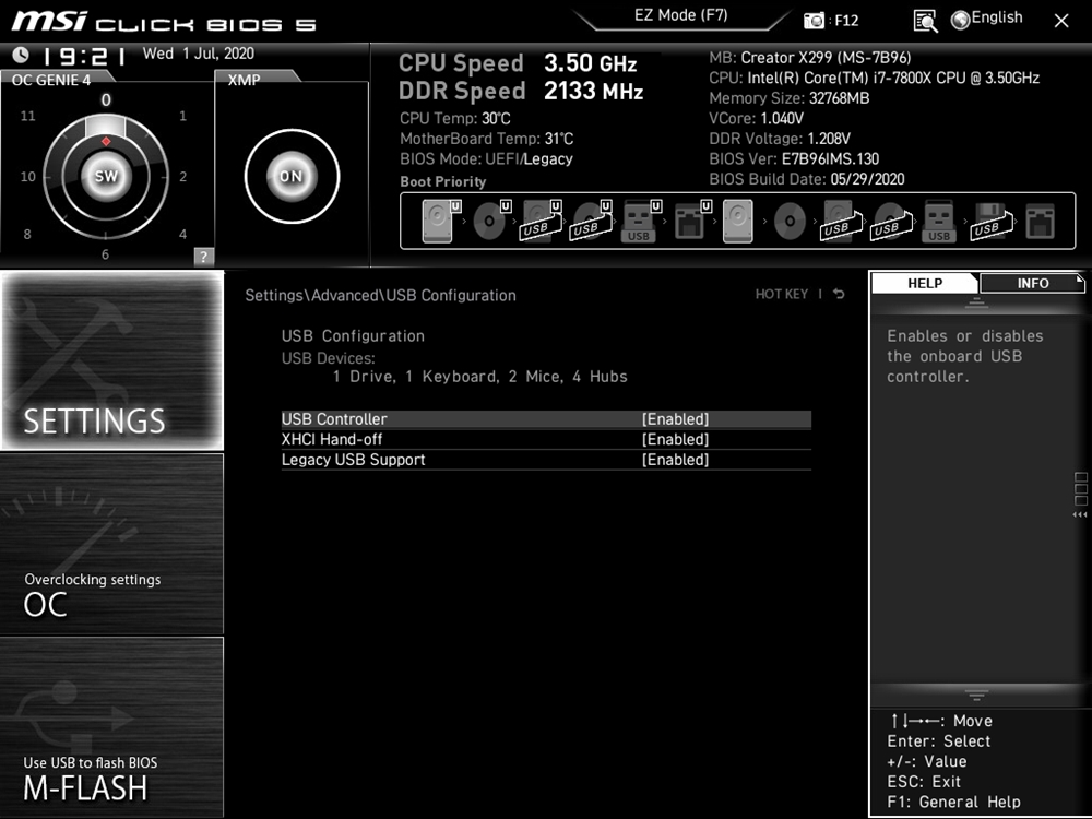 MSI Creator X299 Bios 16