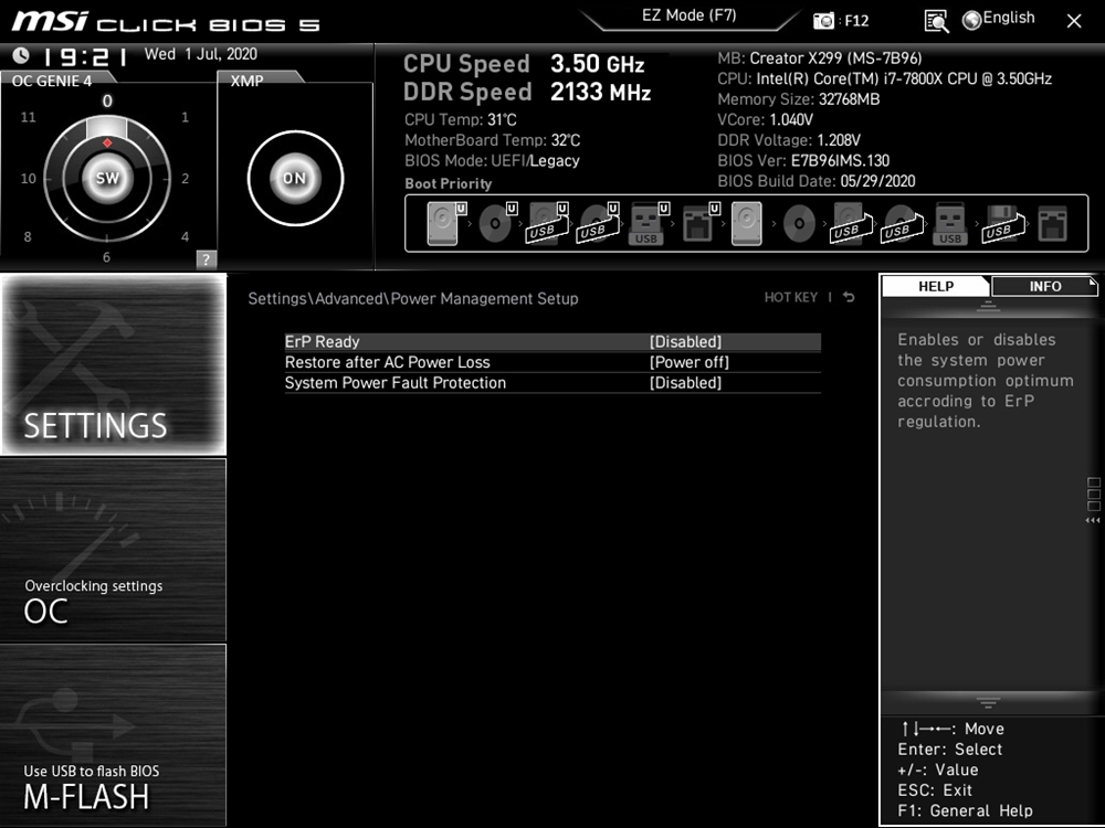 MSI Creator X299 Bios 17