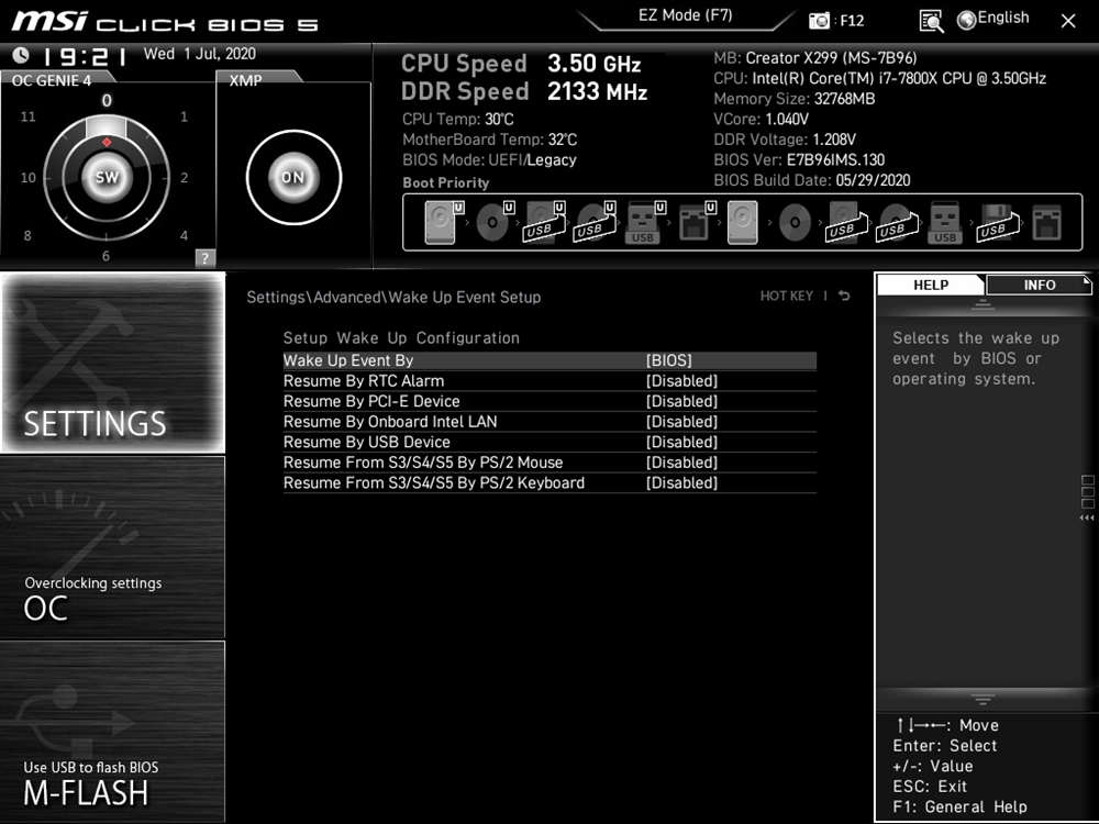 MSI Creator X299 Bios 19