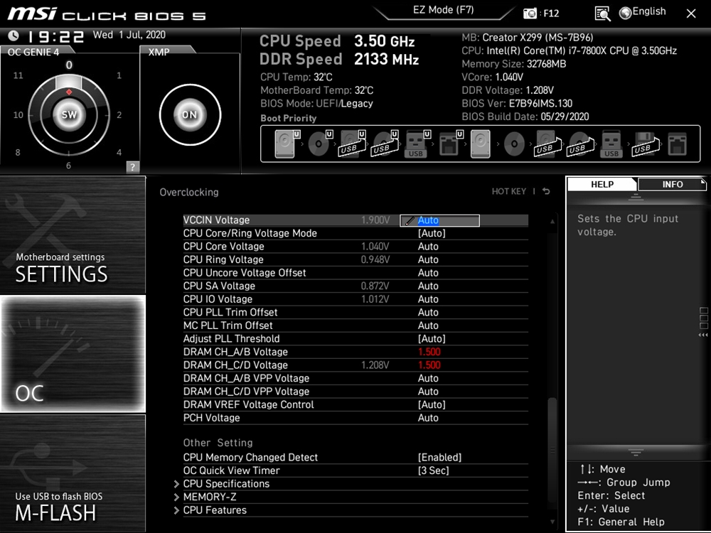 MSI Creator X299 Bios 25