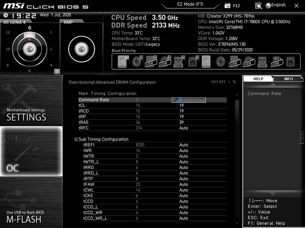 MSI Creator X299 Bios 27