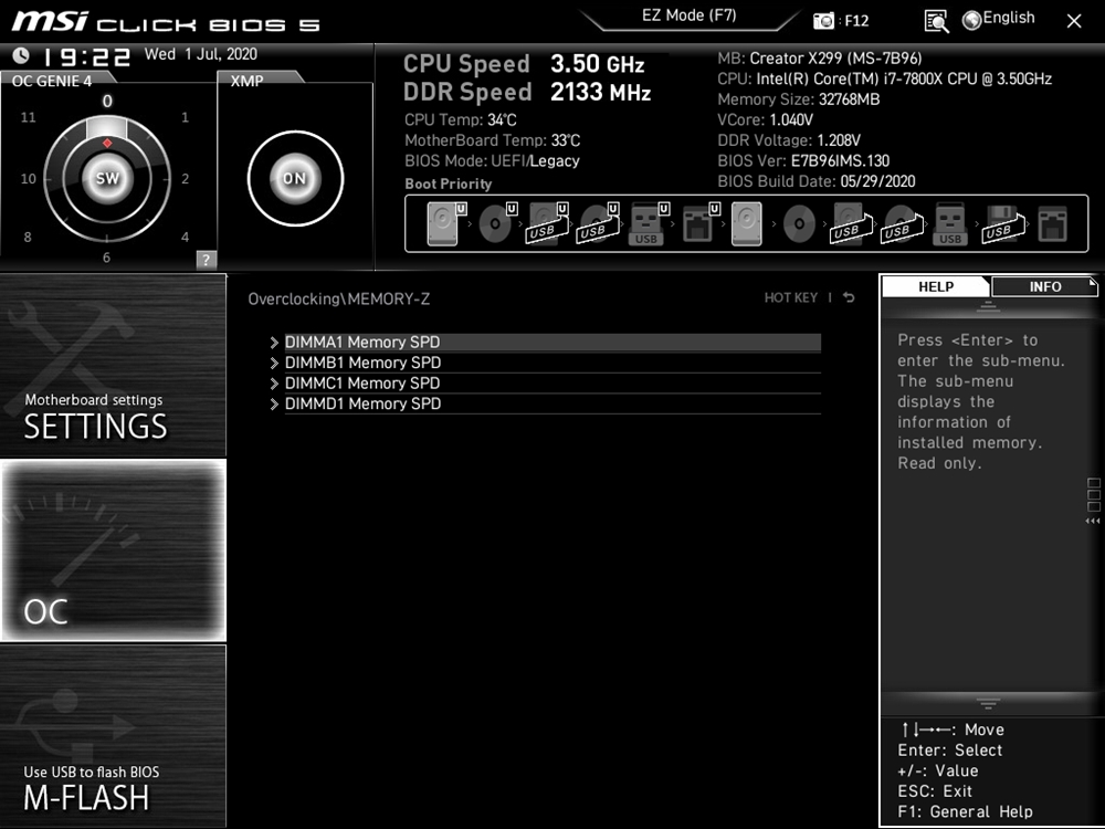 MSI Creator X299 Bios 30