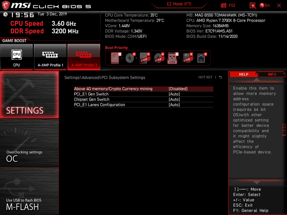 MSI MAG B550 Tomahawk Bios 10
