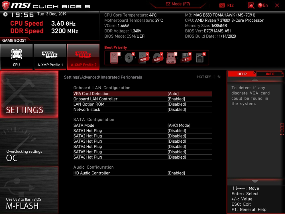 MSI MAG B550 Tomahawk Bios 12
