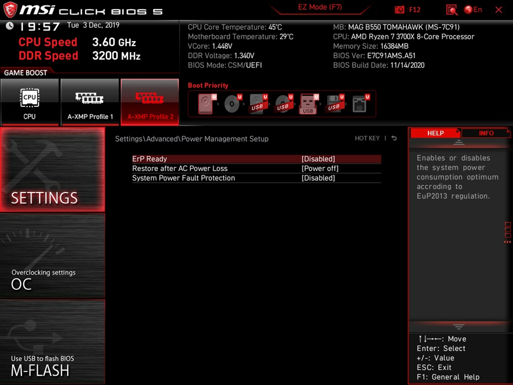 MSI MAG B550 Tomahawk Bios 14