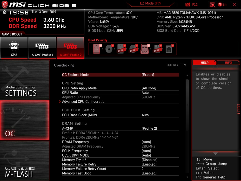 MSI MAG B550 Tomahawk Bios 18