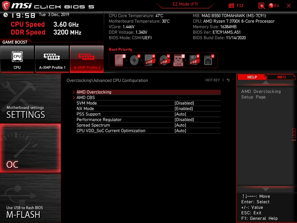 MSI MAG B550 Tomahawk Bios 20