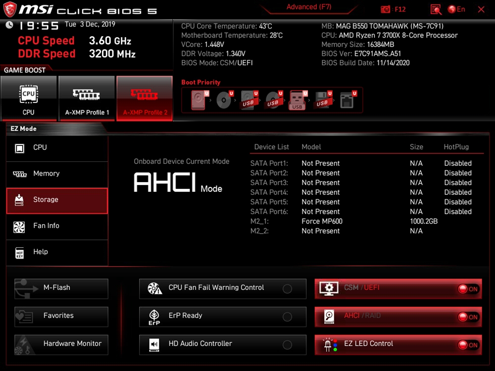 MSI MAG B550 Tomahawk Bios 3