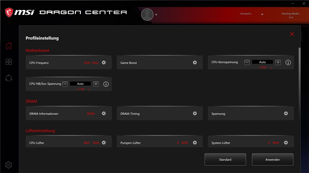 MSI MAG B550 Tomahawk Dragon Center 3